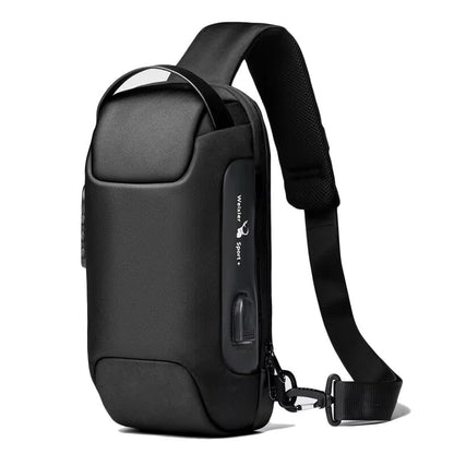 Men'S Usb Crossbody Bag Anti-Theft Shoulder Bags Waterproof Oxford Waist Bag Multifunction Short Travel Messenger Chest Pack